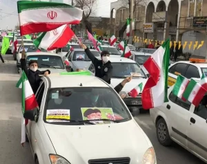 راهپیمای 22 بهمن با ماشین در خیابان ها